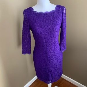 Adrianna Papell Evening V Back Lace Sheath Dress